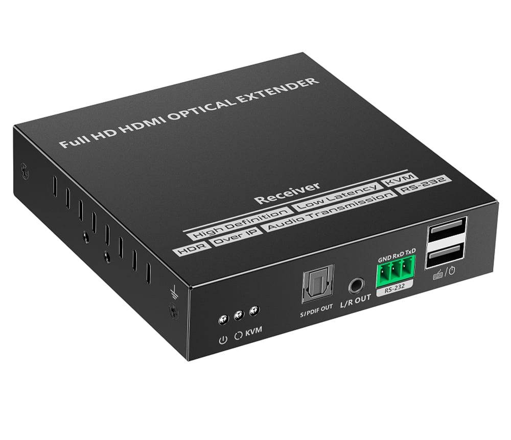 Ricevitore per Extender Ottico KVM HDMI Over IP Full HD Non Compresso fino a 40Km-0