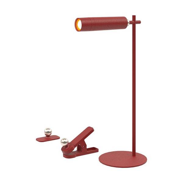 V-TAC Lampada LED da Tavolo Magnetica 3W Rosso Ricaricabile, Dimmerabile 4000K