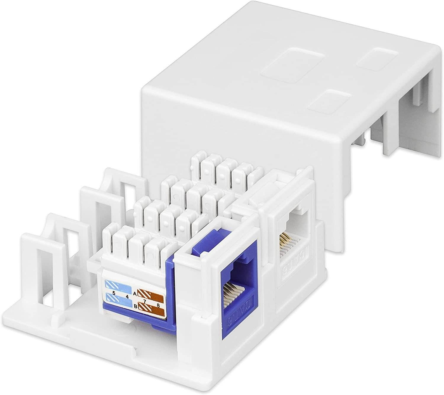 Presa a Muro per 2 Frutti Keystone Bianco-2