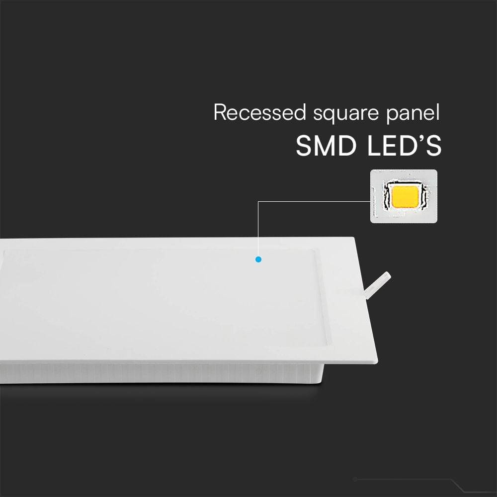 V-TAC Mini Pannello LED Chip Samsung 3W Quadrato Incasso (Foro 75-80mm) 6500K-4