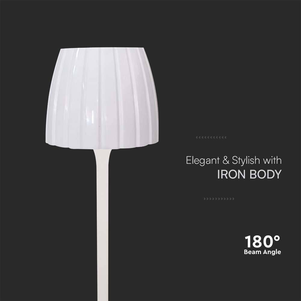 V-TAC Lampada LED da Tavolo 2.7W 105*340mm Bianco Ricaricabile, Touch Dimmerabile 3in1-4