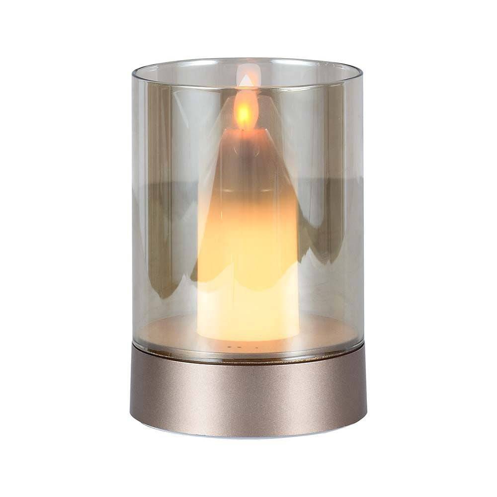 V-TAC Candela LED da Tavolo 2W Batteria 2400mAh Ricaricabile USB Oro 3000K-0