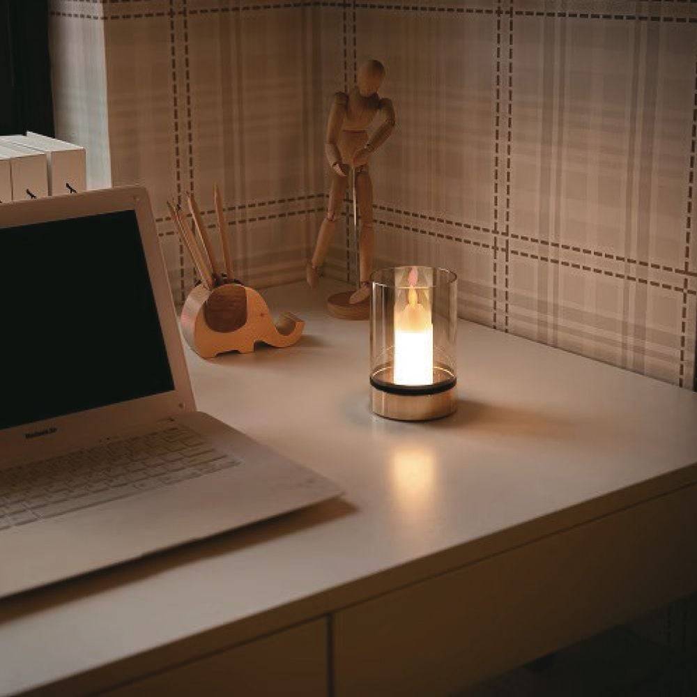 V-TAC Candela LED da Tavolo 2W Batteria 2400mAh Ricaricabile USB Oro 3000K-1