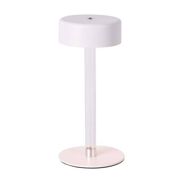 V-TAC Lampada LED da Tavolo 3W Bianco Trasparente Ricaricabile, Touch Dimmerabile 3in1