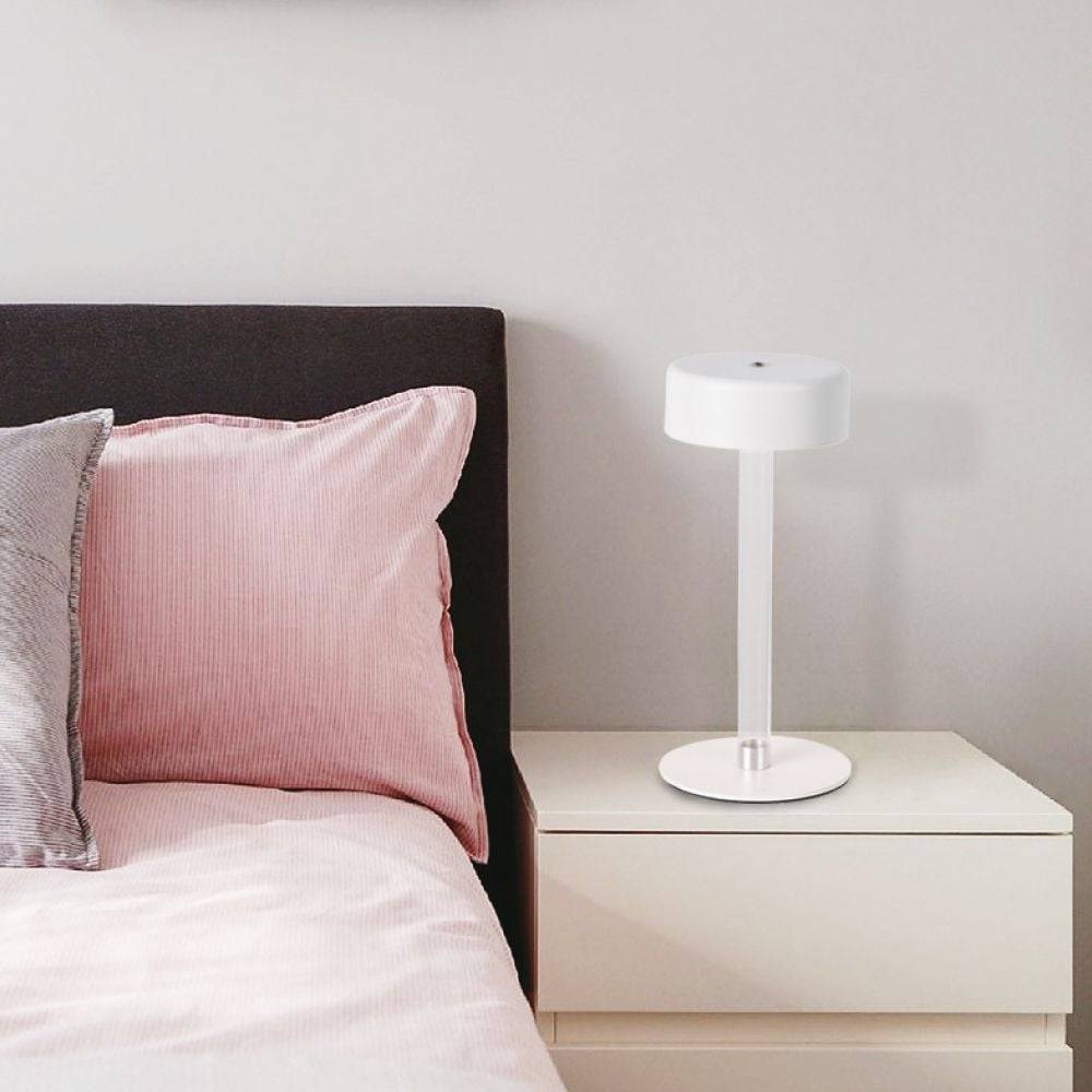 V-TAC Lampada LED da Tavolo 3W Bianco Trasparente Ricaricabile, Touch Dimmerabile 3in1-1