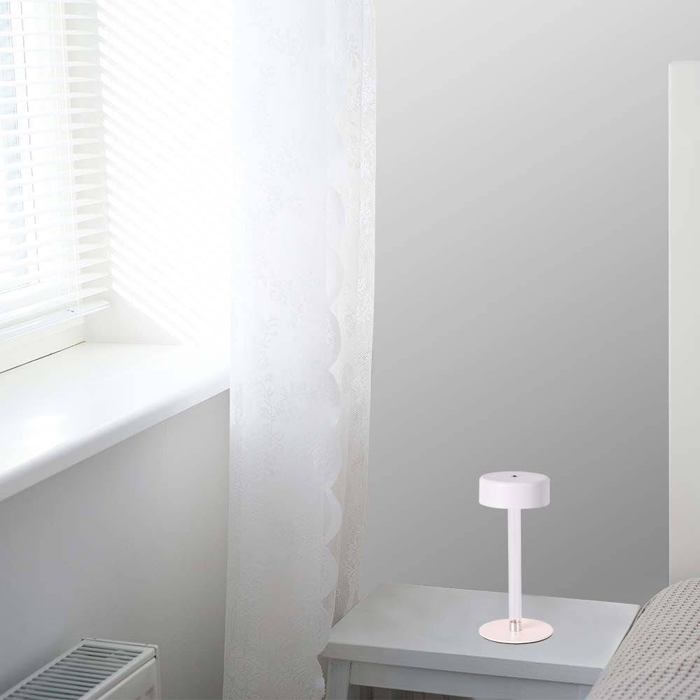 V-TAC Lampada LED da Tavolo 3W Bianco Trasparente Ricaricabile, Touch Dimmerabile 3in1-2