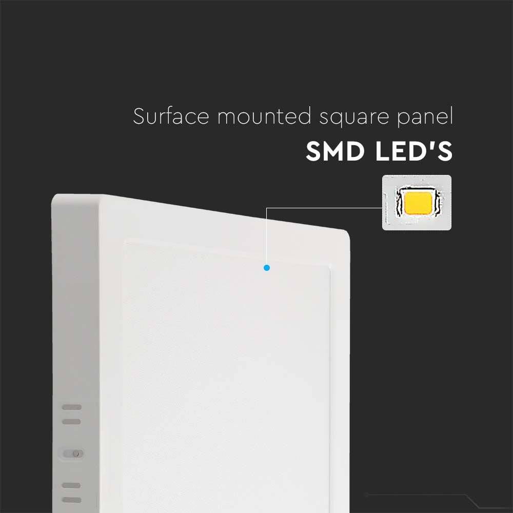 V-TAC Plafoniera LED Chip Samsung Quadrata 6W 110LM/W 4000K-4