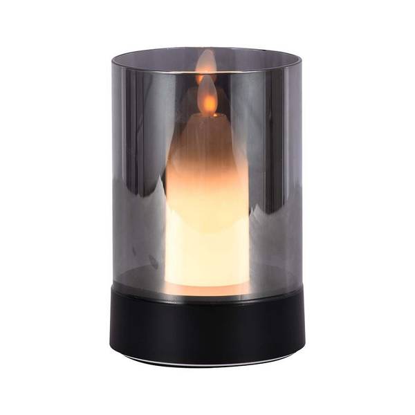 V-TAC Lampada da Tavolo LED 2W dal Design a Candela, Ricaricabile, Vetro Fumé 3000K