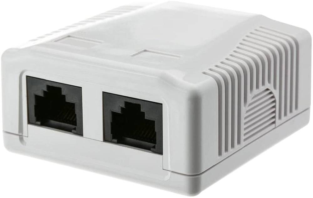 Presa a Muro con 2 Frutti RJ45 Cat.6 UTP Beige-0