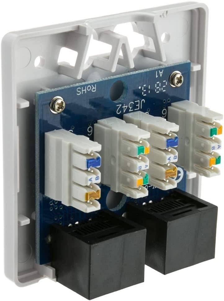 Presa a Muro con 2 Frutti RJ45 Cat.6 UTP Beige-4