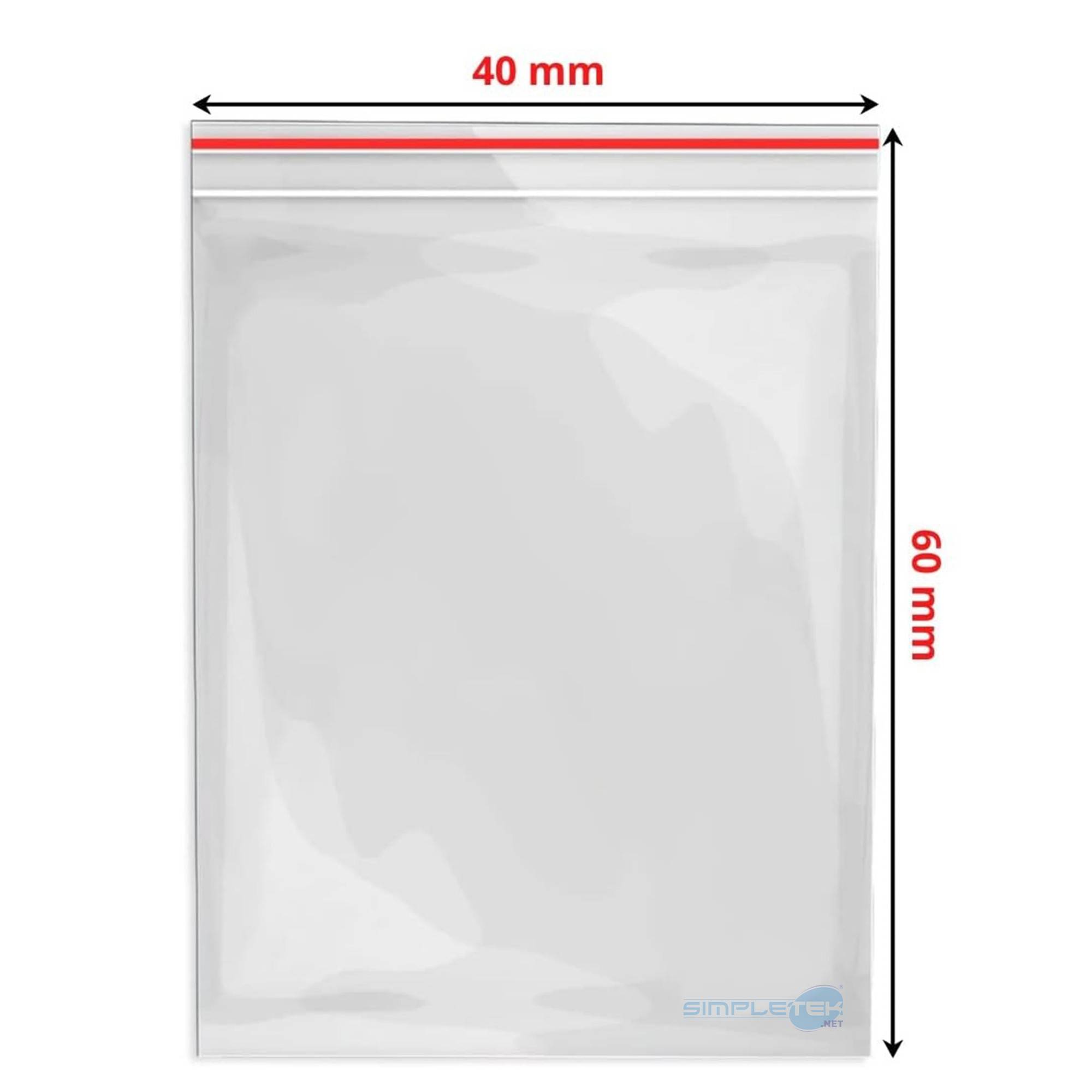 1000 X Bustine Sacchetti Trasparenti Con Zip Richiudibili 4cm X 6cm 40mm 60mm-1