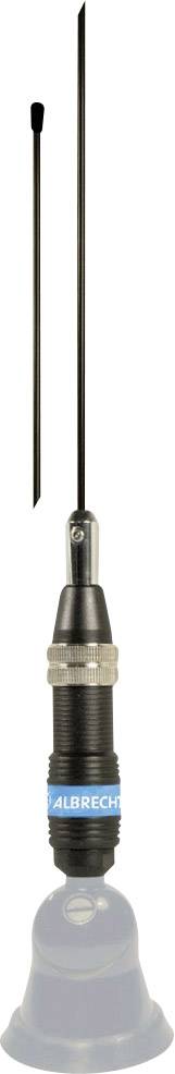 Antenna radio nera con custodia in metallo e stampa del logo blu 'ZUBR' sulla parte centrale. Giunzione ruotabile alla base.