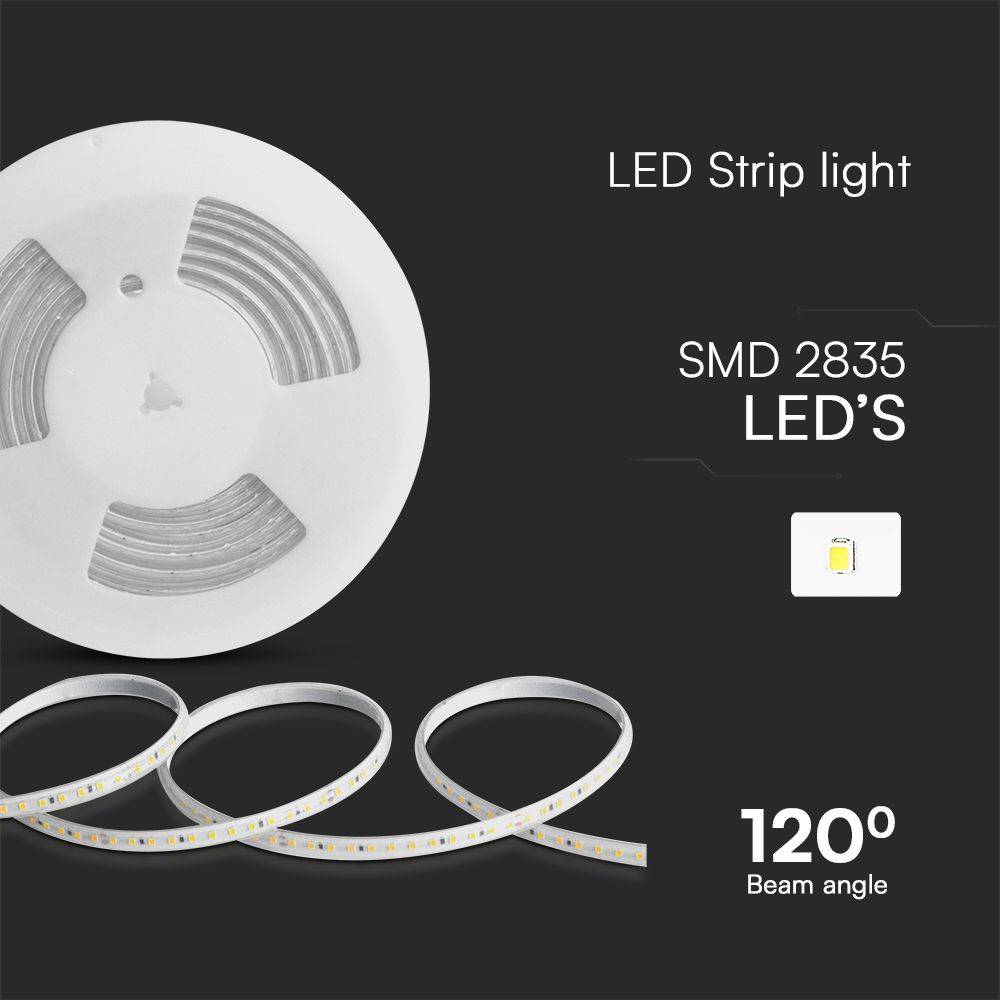 V-TAC Strip LED 220V Verde Chiaro SMD2835 10.5W/m 10m 120 LED/m con Spina IP65 10mm-4