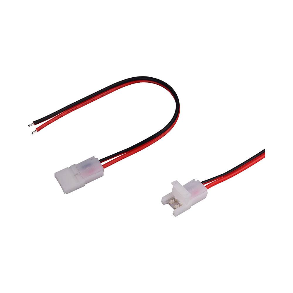 V-TAC Connettore Clip 2 Pin Strip LED Monocolore 8mm Fili a Saldare 160mm-0