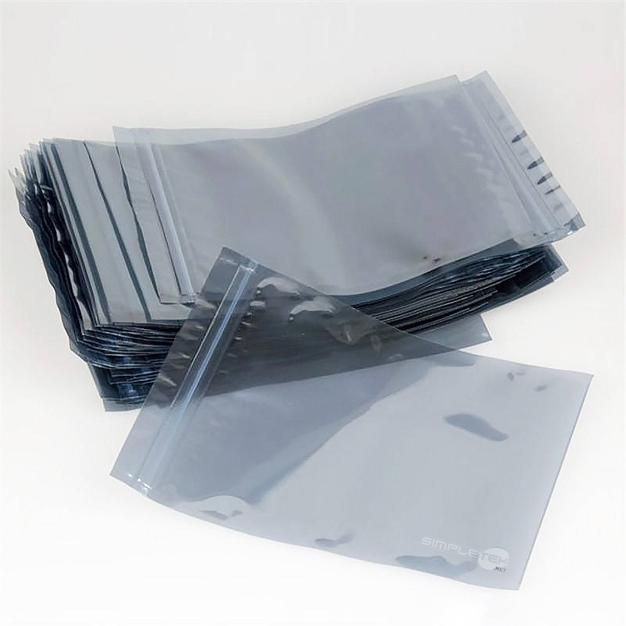 100 X Buste Antistatiche 10 X 15 Cm Hard Disk Ssd 2,5" Sata Sas Ide Con Zip-3
