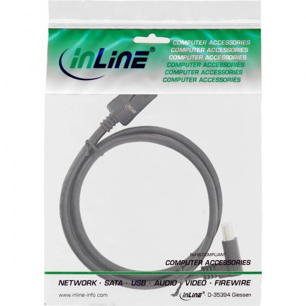 InLine DisplayPort 1.4 Kabel - 8K4K - nach unten gewinkelt - schwarz/gold - 1m-1