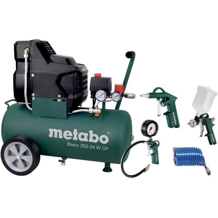 Set di utensili ad aria compressa LPZ 4 - METABO - Basic 250-24 W OF - Impugnatura gommata