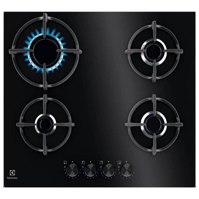 Electrolux EGG64272K Serie 600 Piano Cottura a Gas 4 Zone StepPower Speed Burners 60cm Nero-0