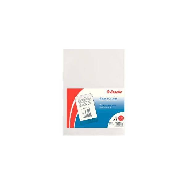 ESSELTE BUSTE A U IN PP CM 23X33 TRASPARENTE CONF 25 Pz.-0