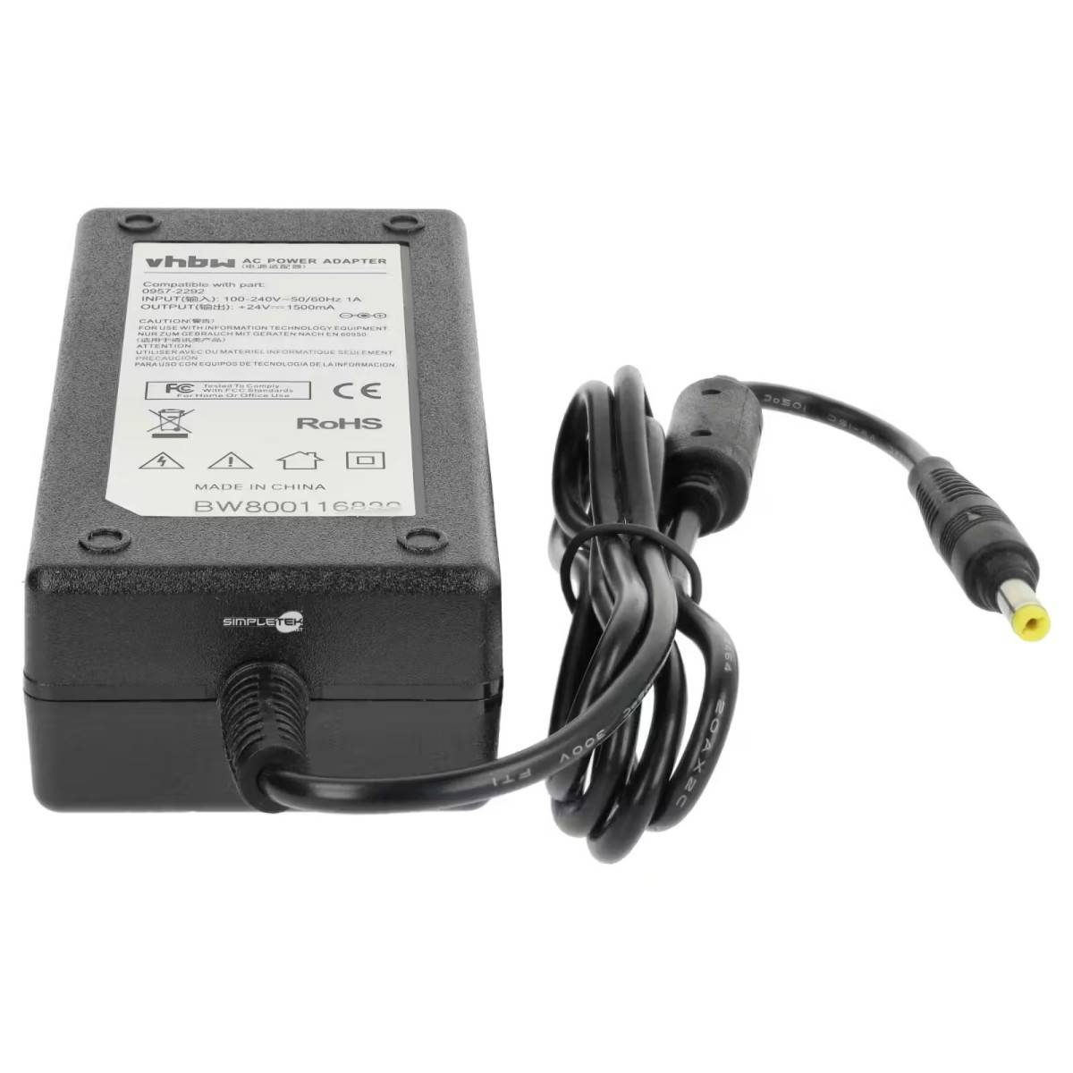 Alimentatore Compatibile Con Hp 0957-2292 24v 1,5a Scanner 4.8mm 1.7mm-2