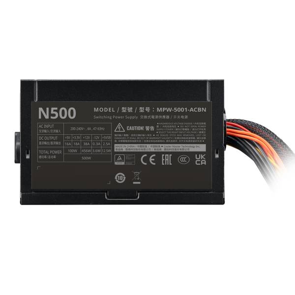 COOLER MASTER ALIMENTATORE ELITE NEX N500 240V 500W 120MM-FAN ACTIVE-PFC PSU - NON-MODULAR-3