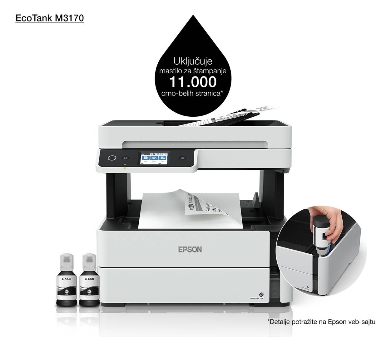 Epson EcoTank M3170 Ad inchiostro A4 1200 x 2400 DPI 39 ppm Wi-Fi-5