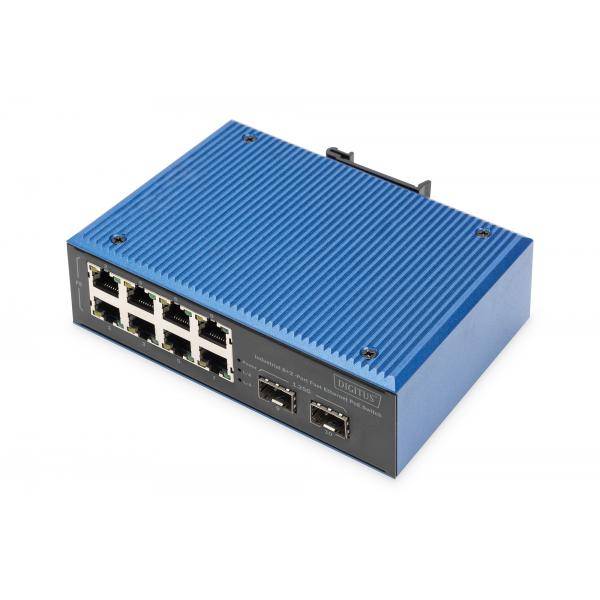 DIGITUS Switch 8+2 -Port Fast Ethernet PoE C/APC Stecker 5-0