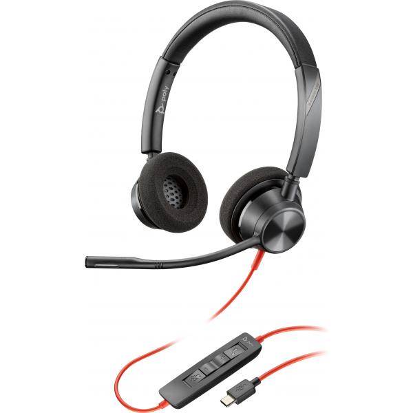 POLY Blackwire 3320 Auricolare Cablato A Padiglione Ufficio USB tipo-C Nero (POLY BW 3320 USB-C HS CS1)