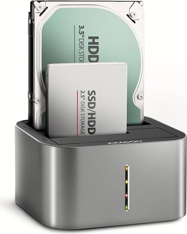 AXAGON AXG ADSA-DC - Docking- und Kopierstation 2x 2.5''/3.5'' SATA USB 3.0 - Digital/Daten - Serial ATA (ADSA-DC)-0