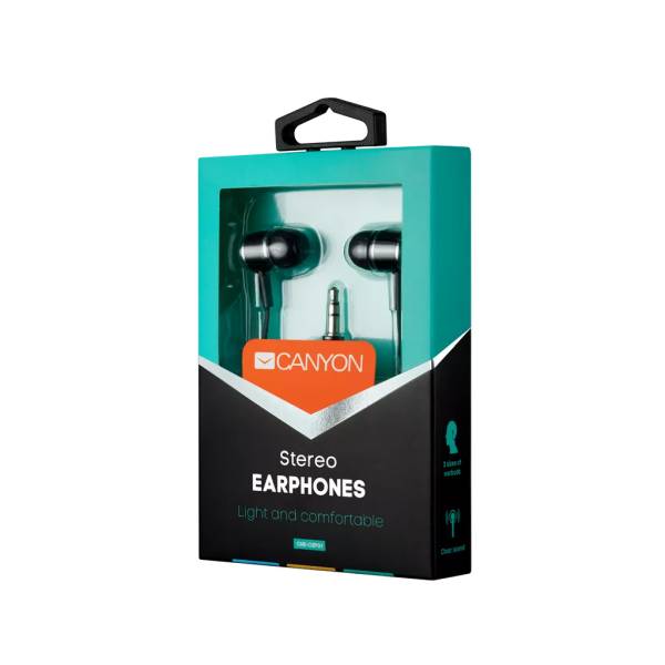Canyon NE-CEP01B Cuffie Cablato In-ear Nero (Canyon Essential EarphonePlastic Housing 3.5mm Plug BLACK)-2