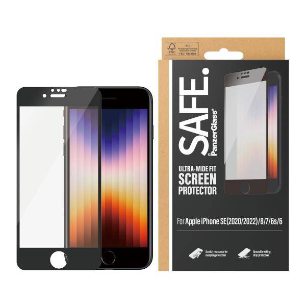 PanzerGlass SICURO. by PanzerGlass - Proteggi schermo per cellulare - vetro - colore cornice nero - per Apple iPhone 6,-1