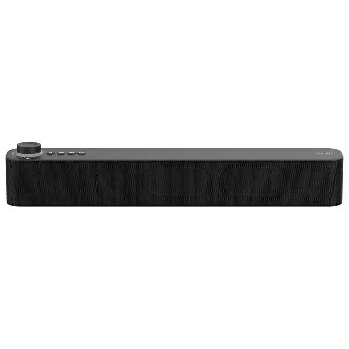 Atlantis P003-c0820-b Mini Soundbar Bluetooth V5.3 20W Jack 3.5mm Tws Include Batteria 2400mah Radio Usb MicroSD Nero-0