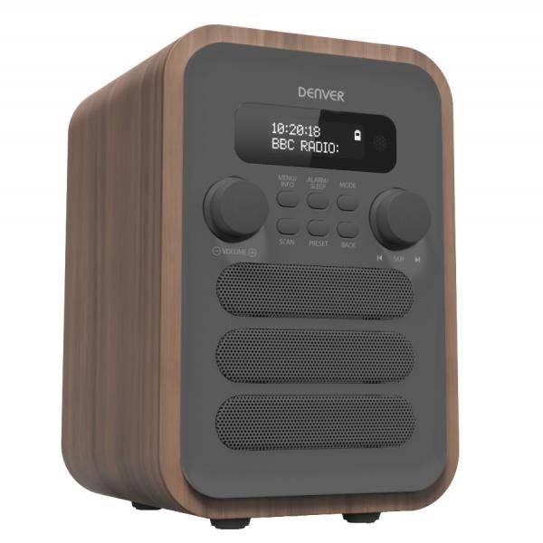 Denver DAB-48GREY radio Personale Digitale Grigio, Legno-0
