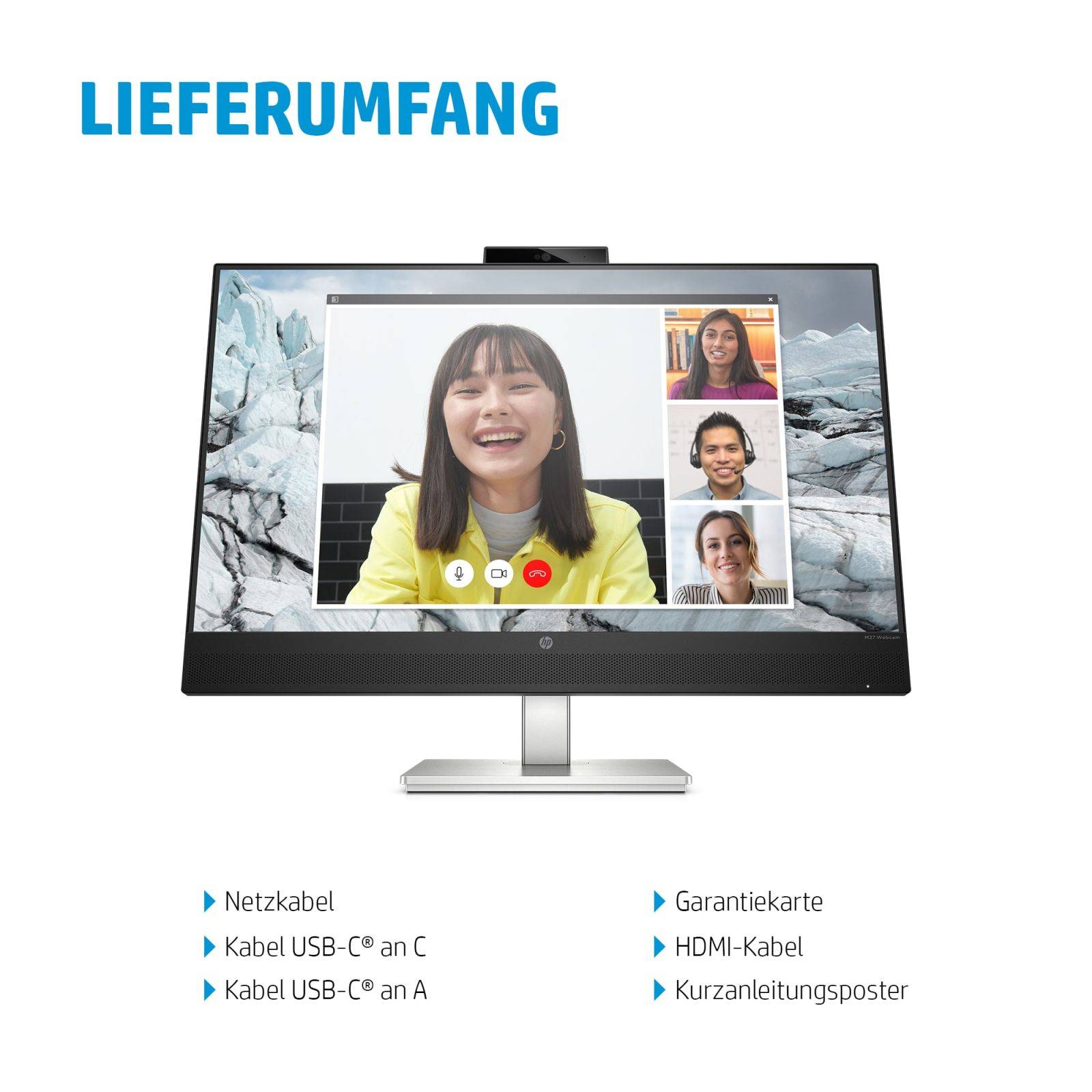 E27M G4 QHD USB-C Conference Monitor, 68,6 cm (27 pollici), 2560 x 1440 pixel, Quad HD, L-3