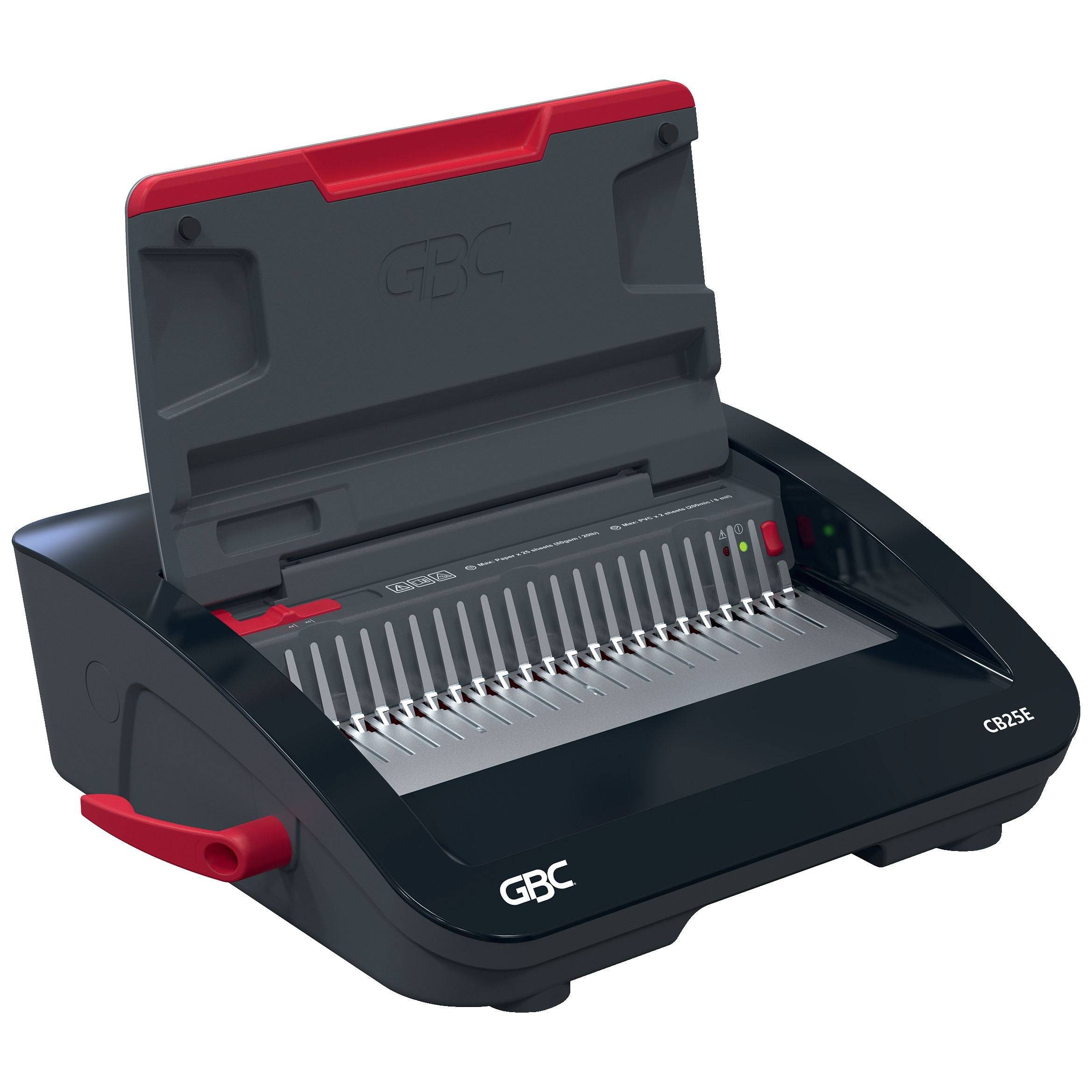 GBC CombBind CB25E Rilegatrice a pettine 390 fogli Nero, Rosso (GBC CombBind CB25E Desktop Electric Binding Machine)-2