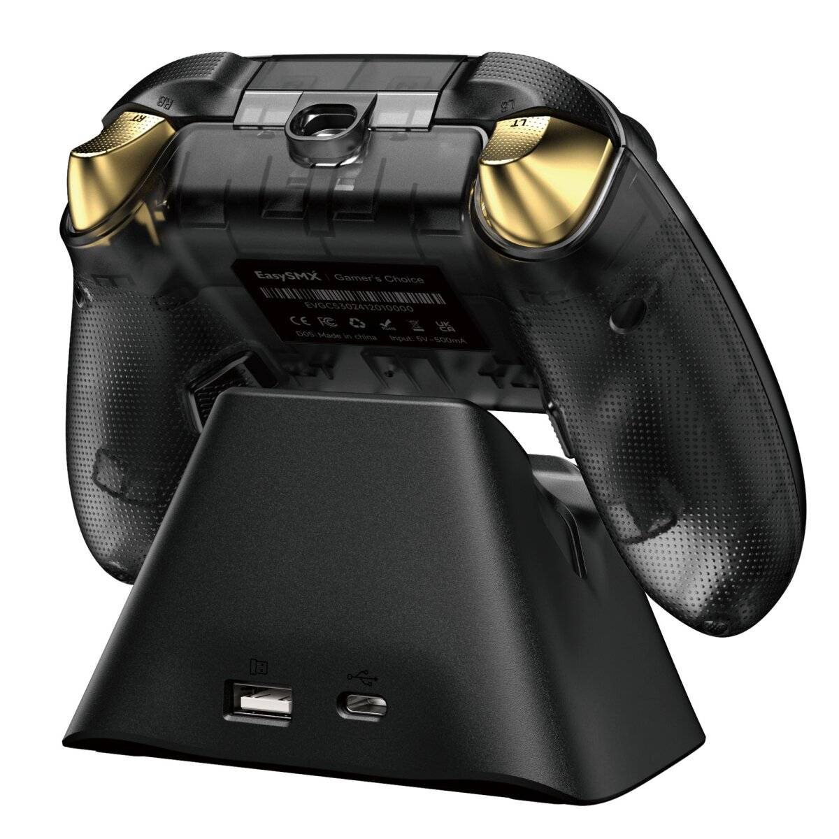 Controller di gioco multipiattaforma EasySMX D05 con stazione di ricarica, joystick ad effetto Hall e grilletti-3
