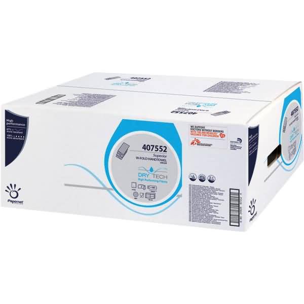 Asciugamani a W Dry Tech Papernet - 2 Veli - 100 Strappi - 407552 (Bianco Conf. 20)-0
