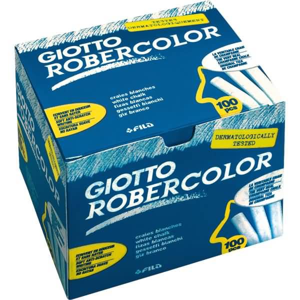 Gessetti Robercolor Giotto Fila - 80 mm - 538800 (Bianco Tondi Conf. 100)-1