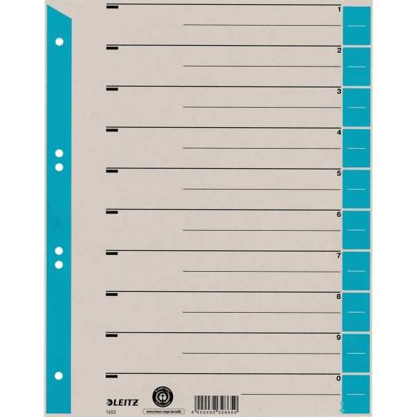 Leitz 1652 Foglie di separazione 230 g/m² azzurro