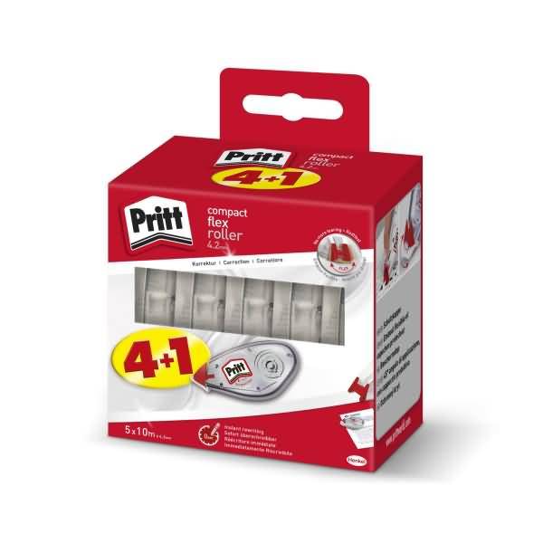 Correttore a nastro Pritt Compact flex 4,2 mm x 10 mt Value Pack 4+1 GRATIS - 2-0