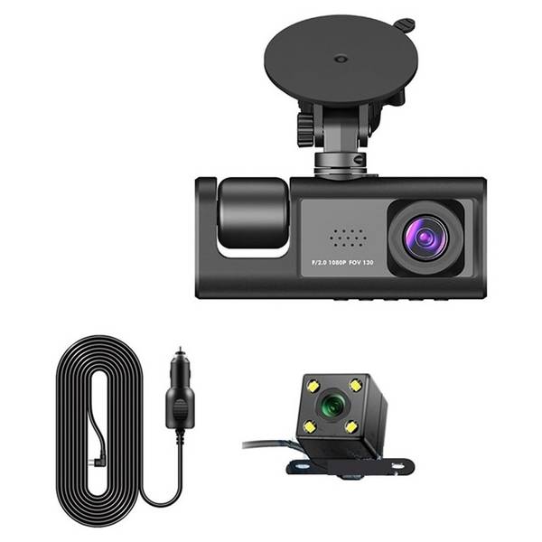 Dash Cam Telecamera A 3 Vie Anteriore Dvr Auto A 3ch Hd 1080p Registratore Videocamera -