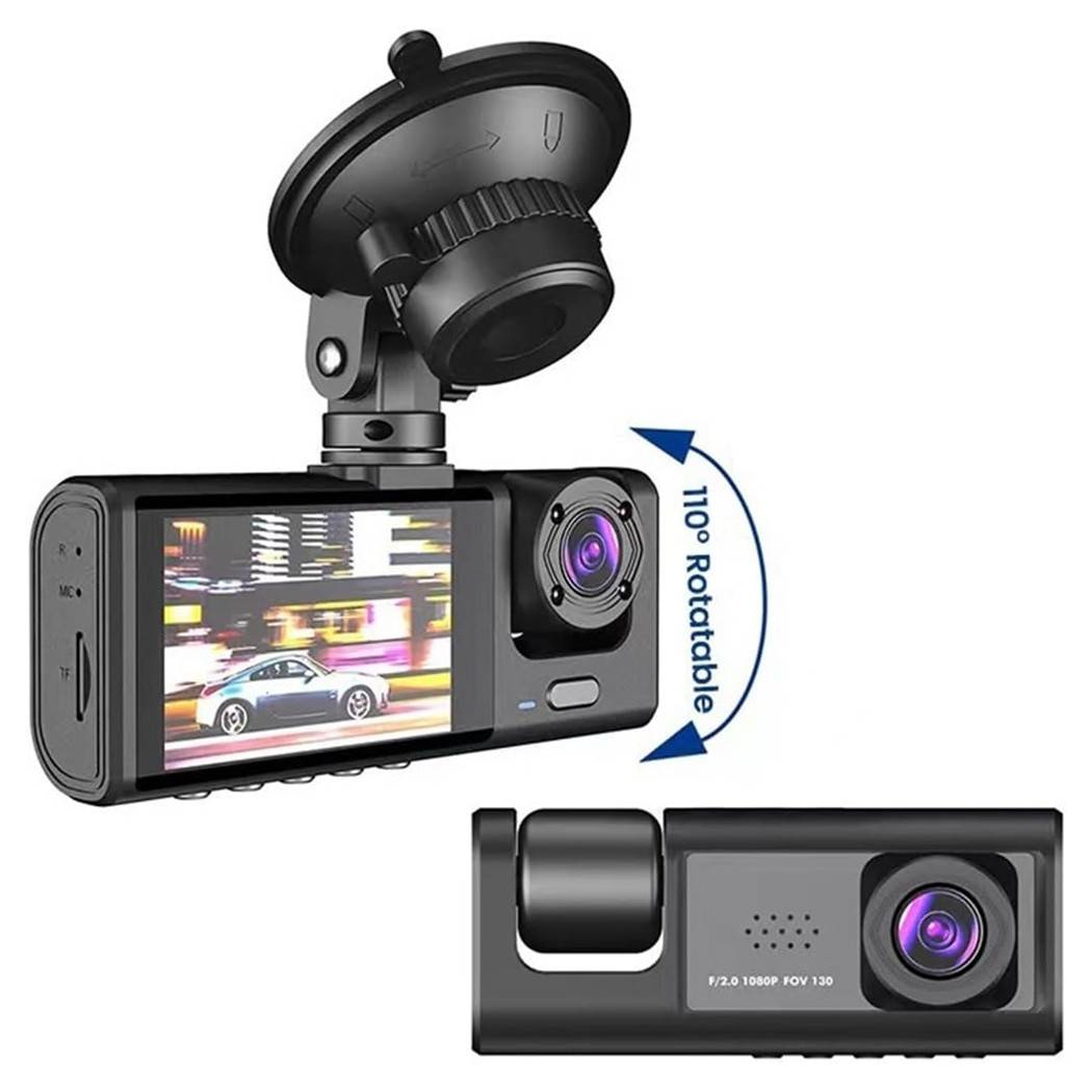 Dash Cam Telecamera A 3 Vie Anteriore Dvr Auto A 3ch Hd 1080p Registratore Videocamera --1
