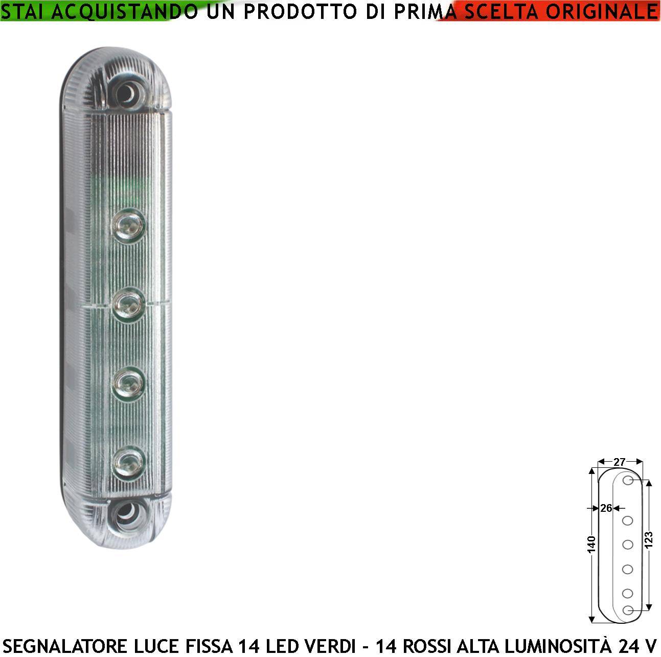 Segnala Via Libera Bifronte Luce Verde 14 Led Luce Rossa 14 Led Aliment. 24 Vcc Montaggio a Palo o Parete Ripetitore S-0