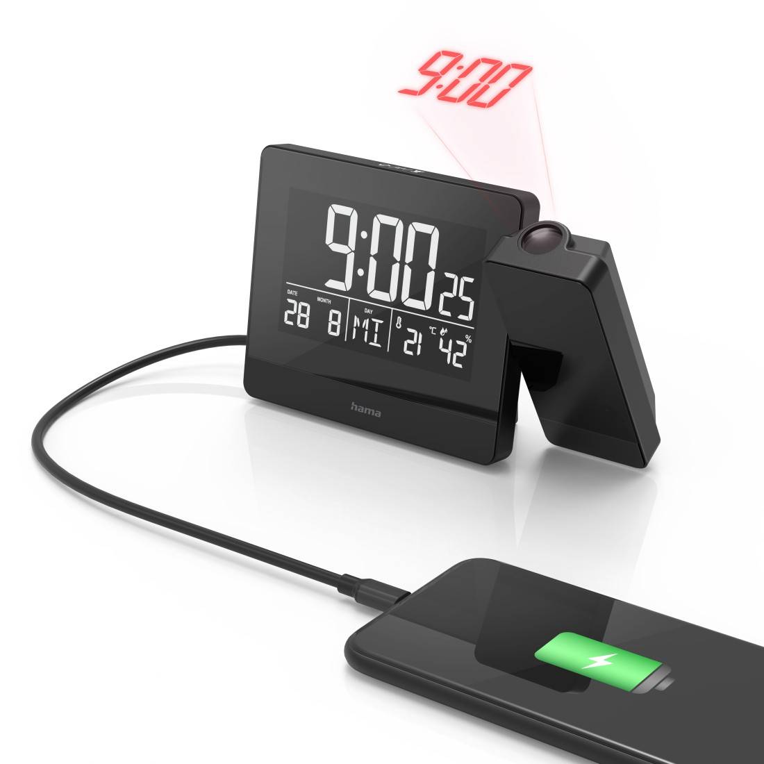 Hama Plus Charge Sveglia digitale Nero (Hama Plus Charge - alarmur - elektroni)-1