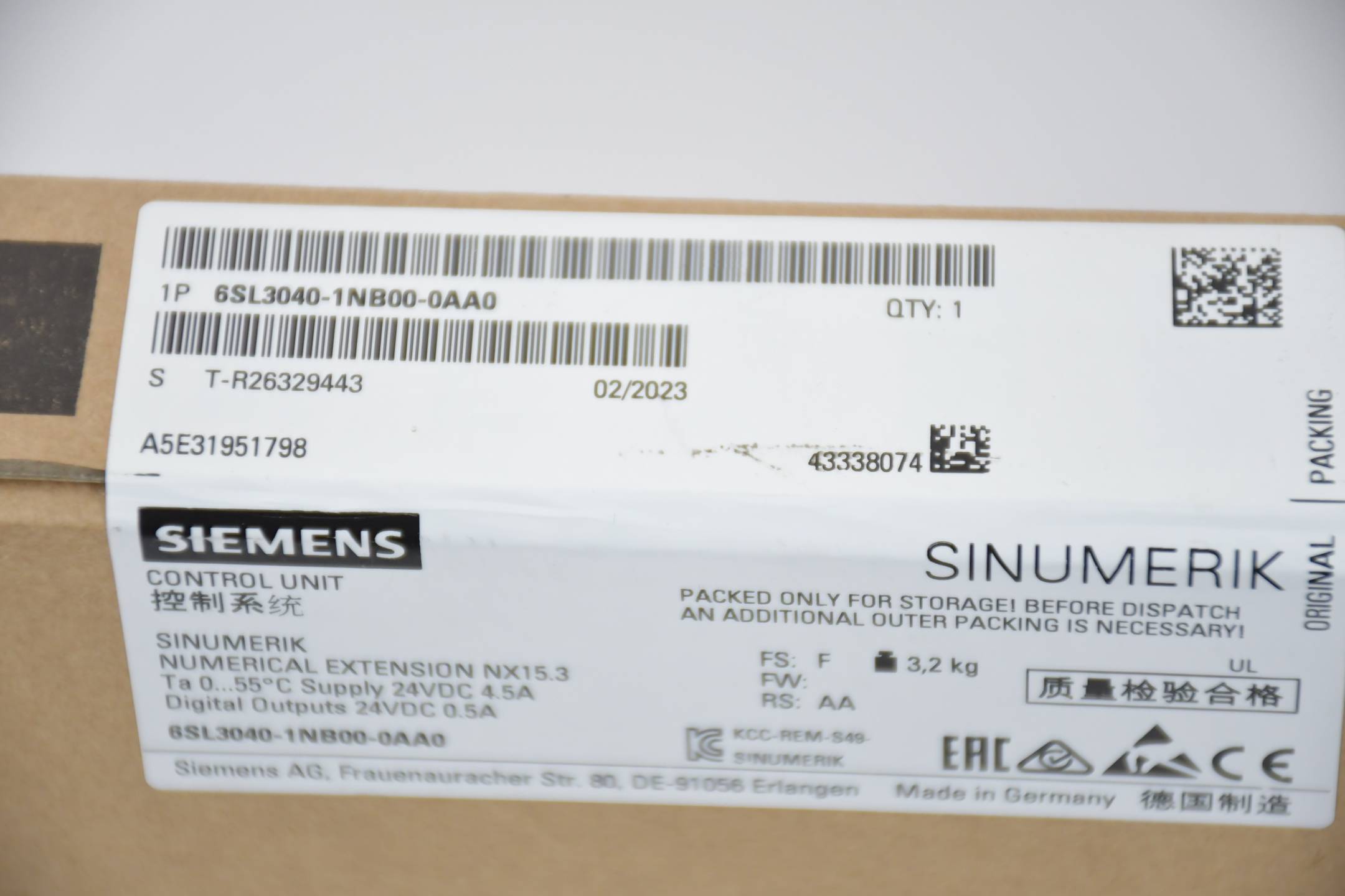 Estensione del controllo del drive SINAMICS Numeric Contr. NX15.3.-0