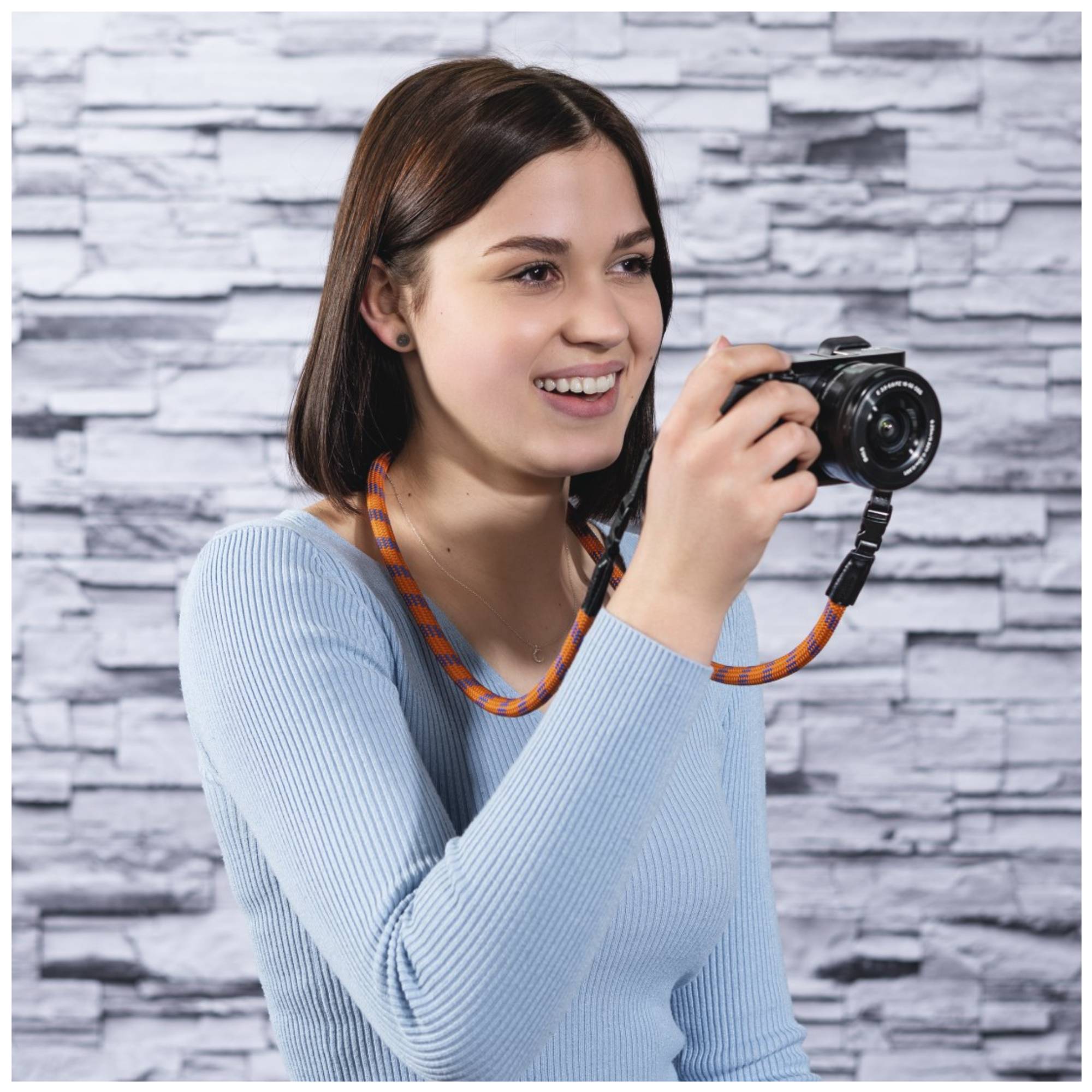 Hama Braid 120 tracolla Fotocamera Nylon Blu Arancione-4