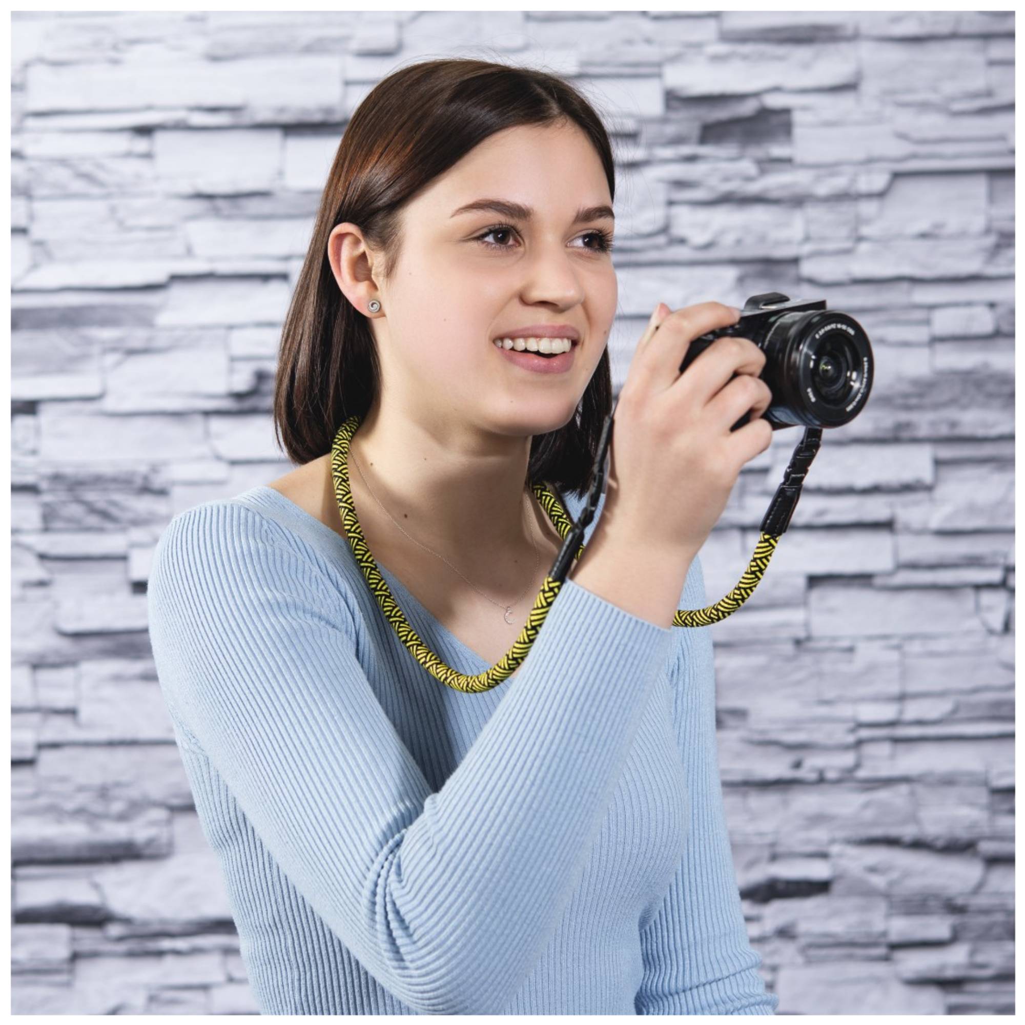 Hama Braid 120 tracolla Fotocamera Nylon Nero Giallo-4