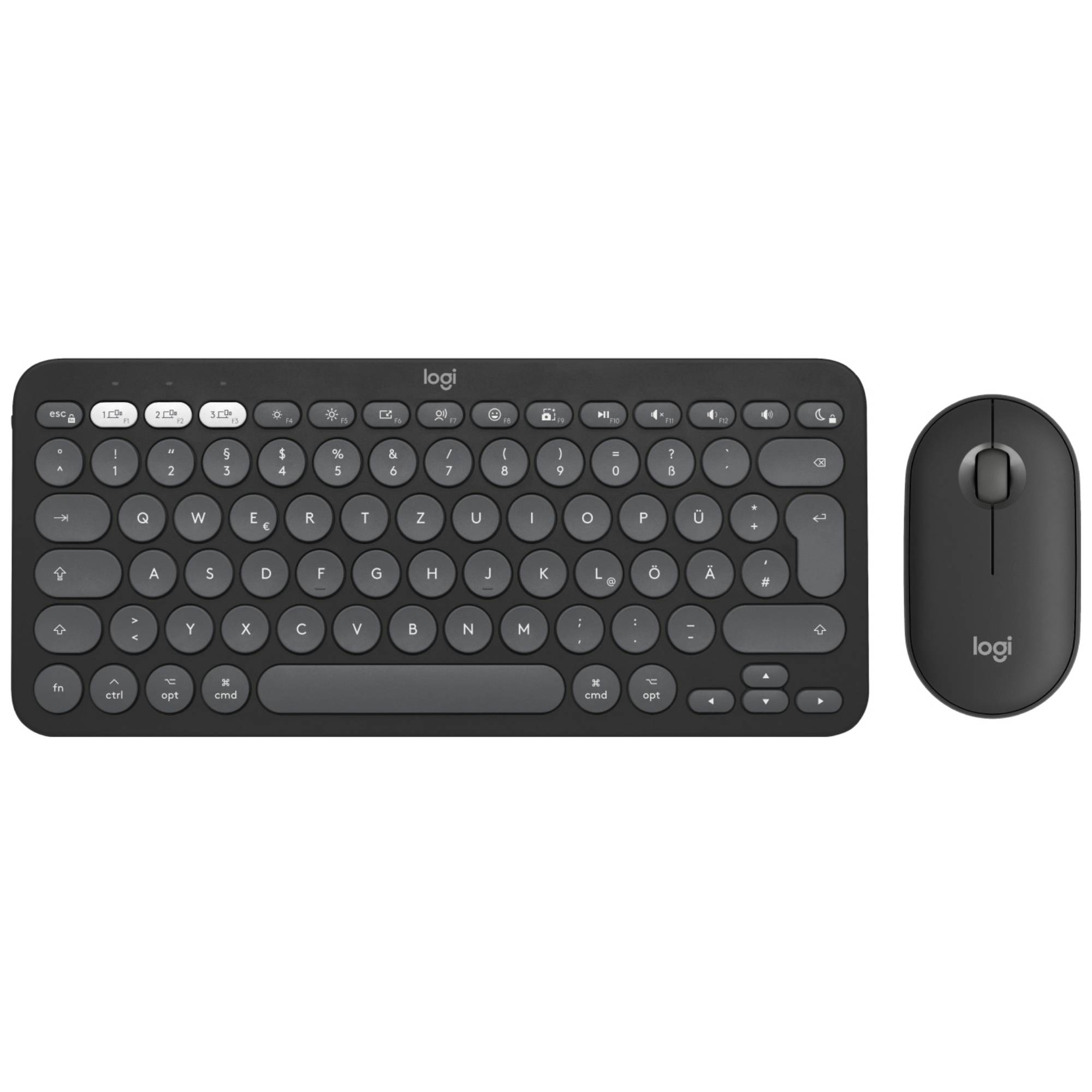 Logitech Pebble 2 Combo for Mac tastiera Mouse incluso RF senza fili + Bluetooth QWERTY US International Grafite-4