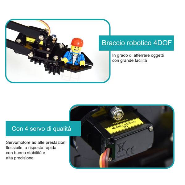 STEM - Braccio Robotico 4DOF per Arduino con Controllo Joystick e App-3