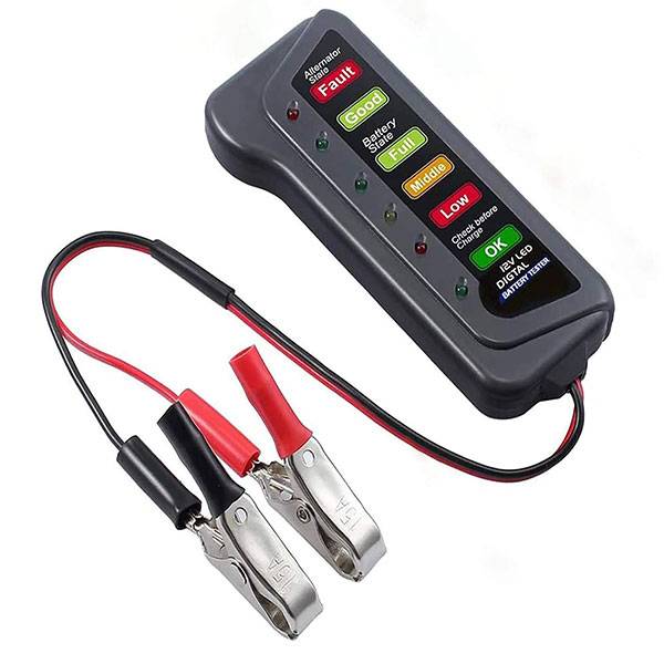 Tester digitale 12V per batteria e alternatore Auto/Moto - 6 LED-0